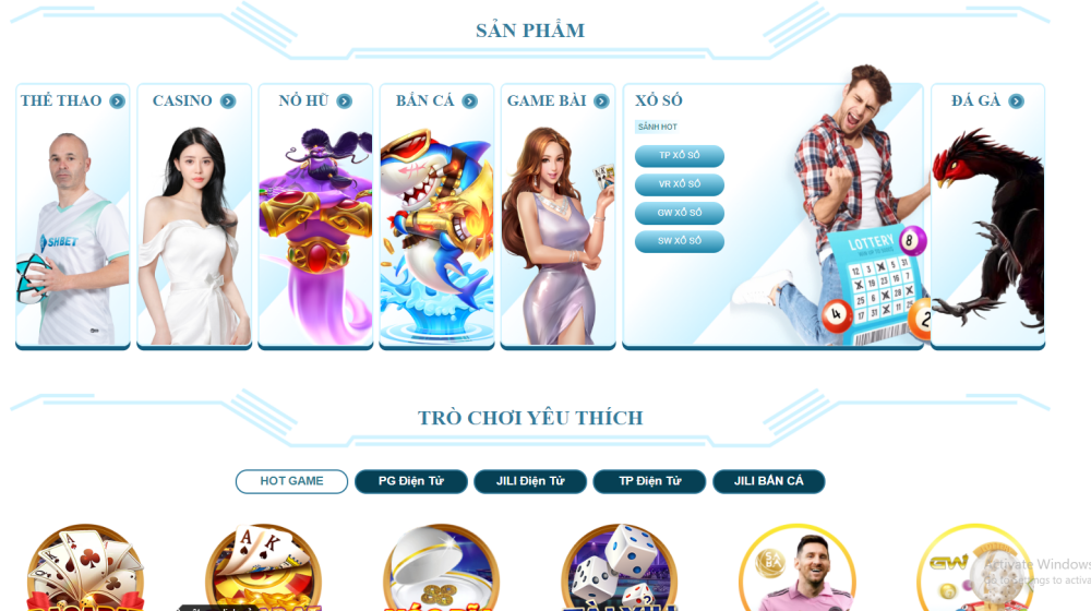 Dịch vụ và sản phẩm có trên SHBET